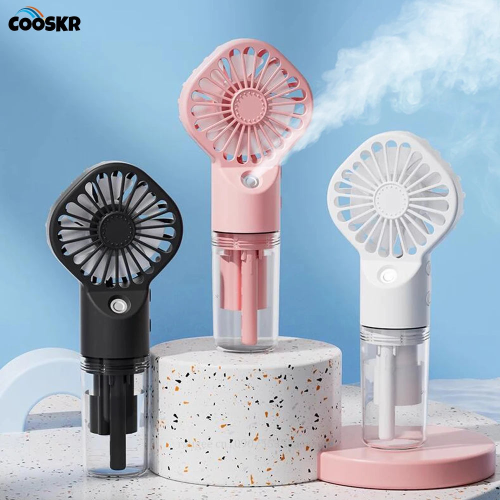 Mini Ventilateur Brumisateur Portable COOSKR — 4 Vitesses, USB, 10h d'Autonomie