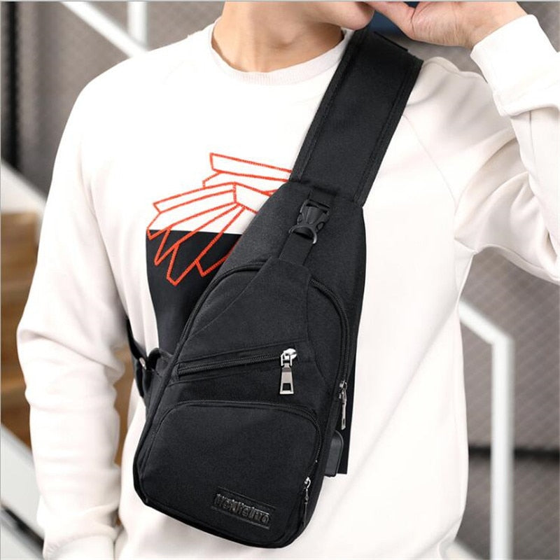 Sac de poitrine antivol avec chargement USB