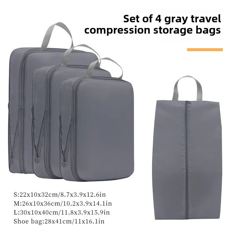 Cubes de Compression de Voyage — Set 4 Pièces Organisateur Valise