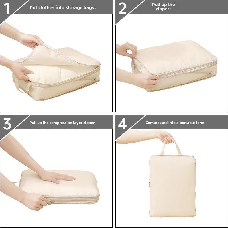 Cubes de Compression de Voyage — Set 4 Pièces Organisateur Valise