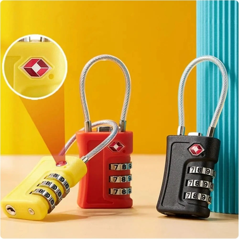 Cadenas TSA Filaire à Combinaison 3 Chiffres — Anti-Vol pour Valise