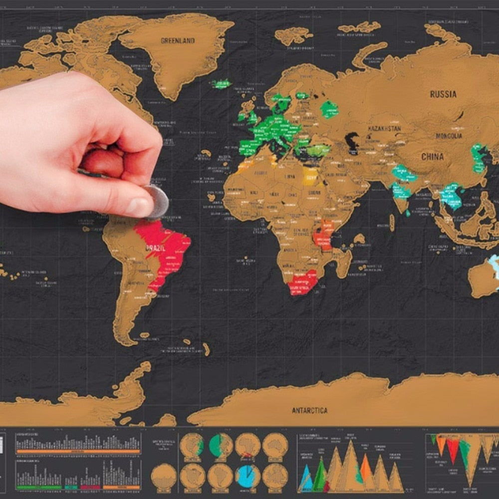 Carte du monde à gratter