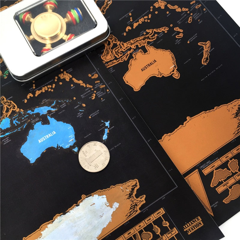 Carte du monde à gratter